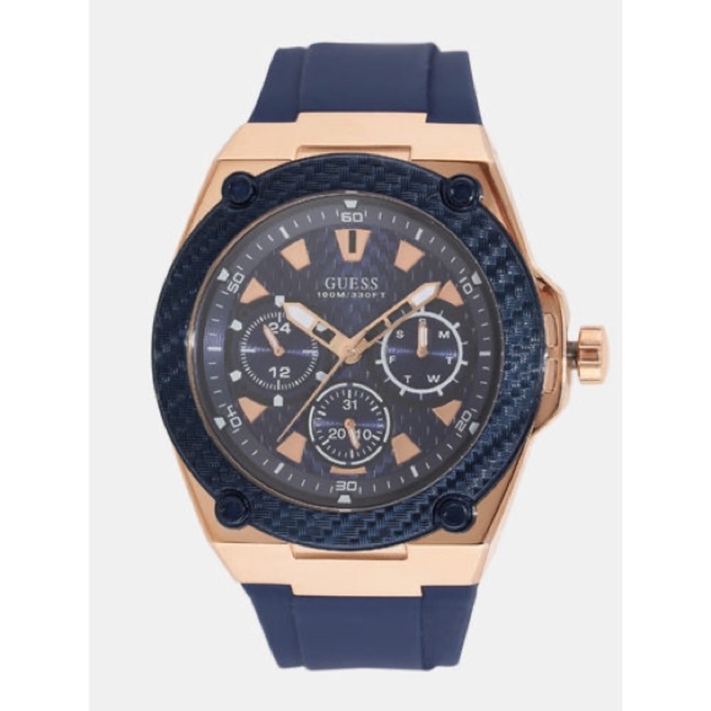 Guess W1049G2 Round Navy Blue Dial Analog Watch